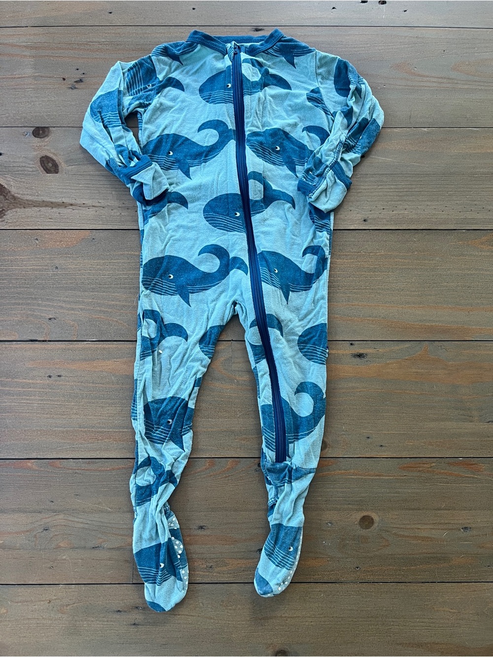 Kickee Pants Whale-Print Bamboo Zipper Pajamas 6-9M